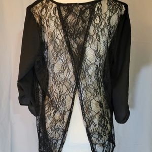 Black blouse with lace back